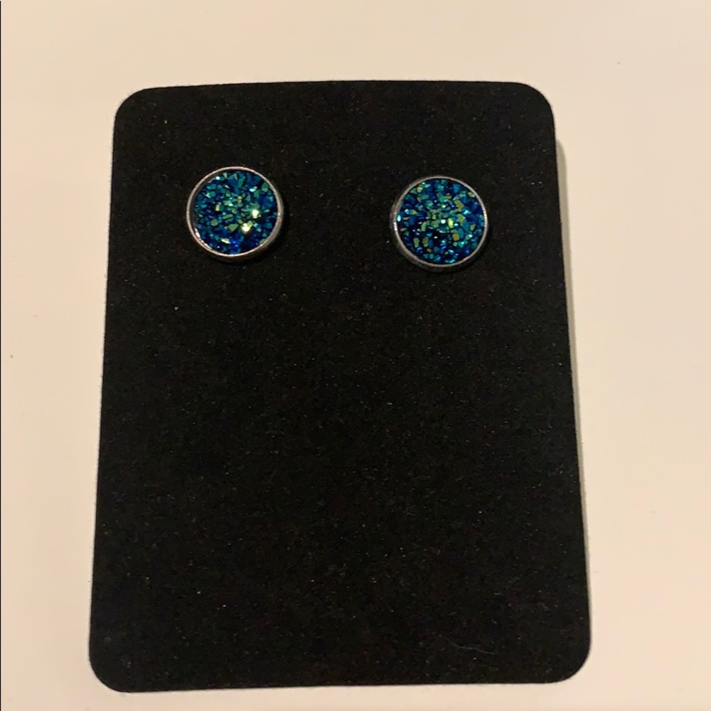 🧜🏼♀️ Mermaid Druzy Earrings 🧜🏼♀️ - Picture 2 of 4